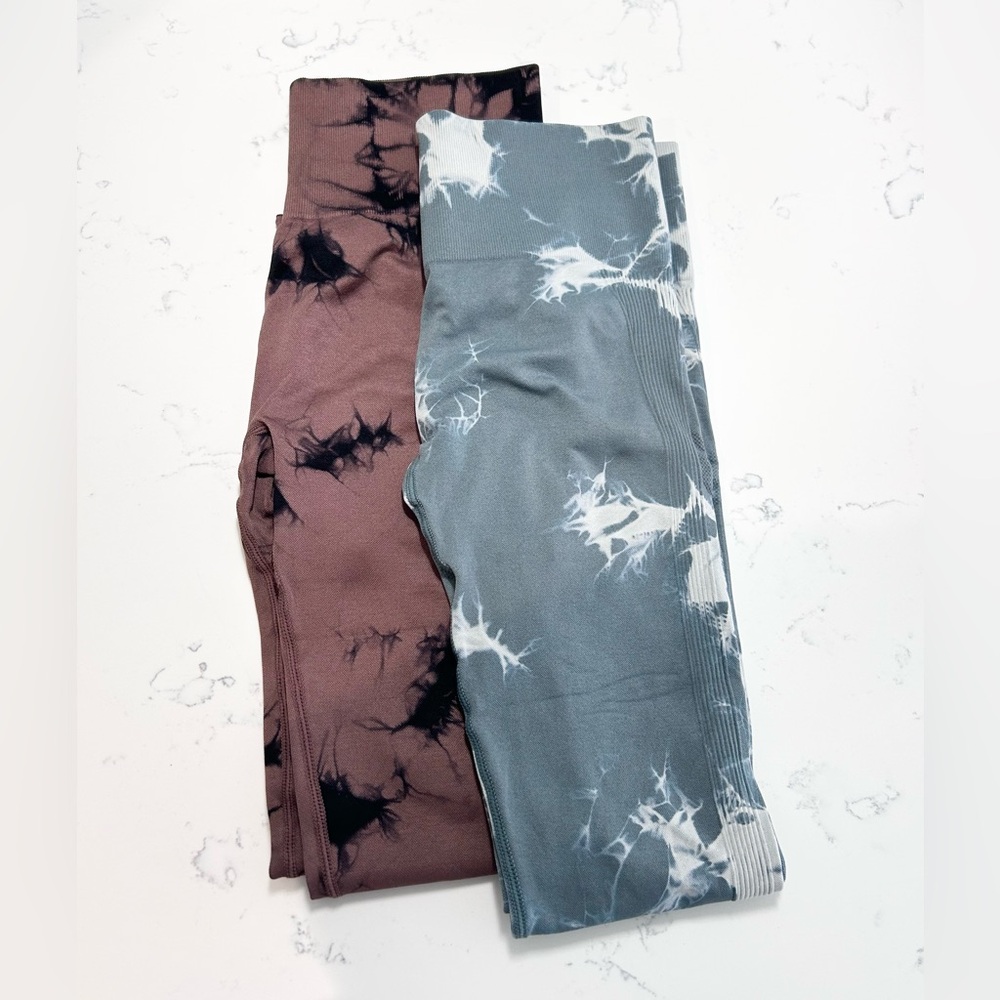 ❥𝗦𝗛𝗘𝗜𝗡 (x2) Seamless Tie Dye High Waist Leggings